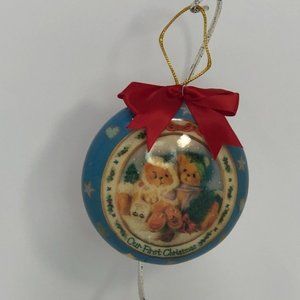 Cherished Teddies Christmas Ornament ,two Teddy Bears huddle together